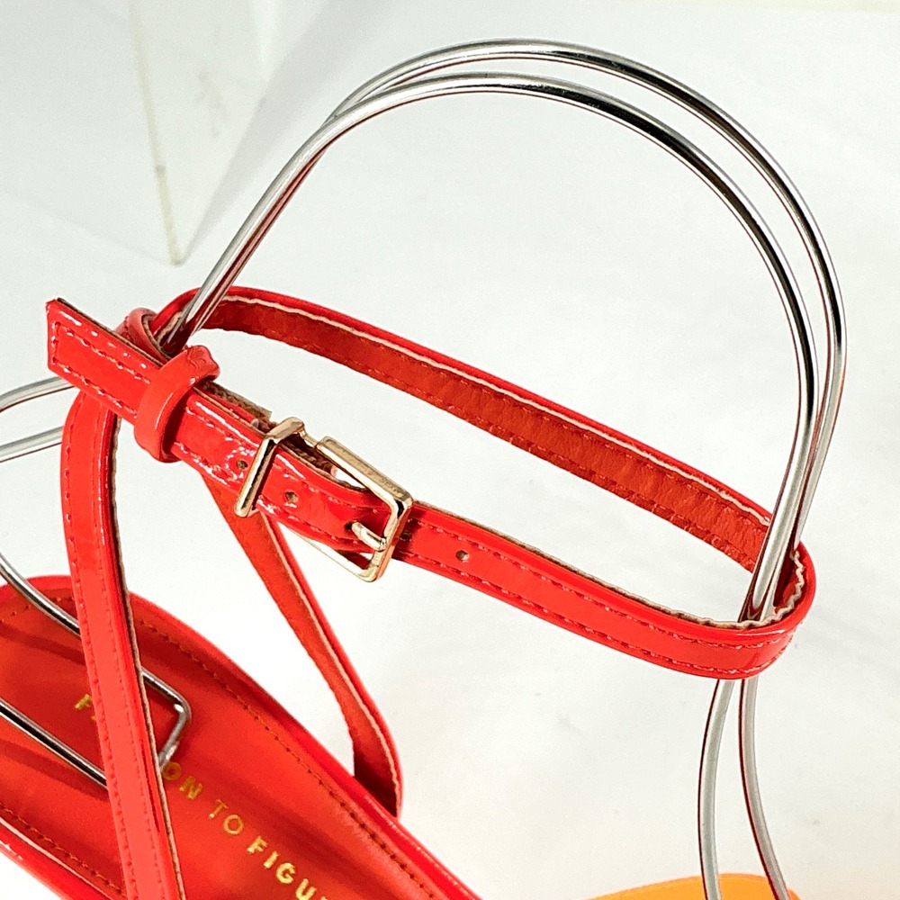 Fashion To Figure Plus Size 7W 7 Wide Neon Orange Clear Heel Pump NEW Jacki $105 - Picture 14 of 14